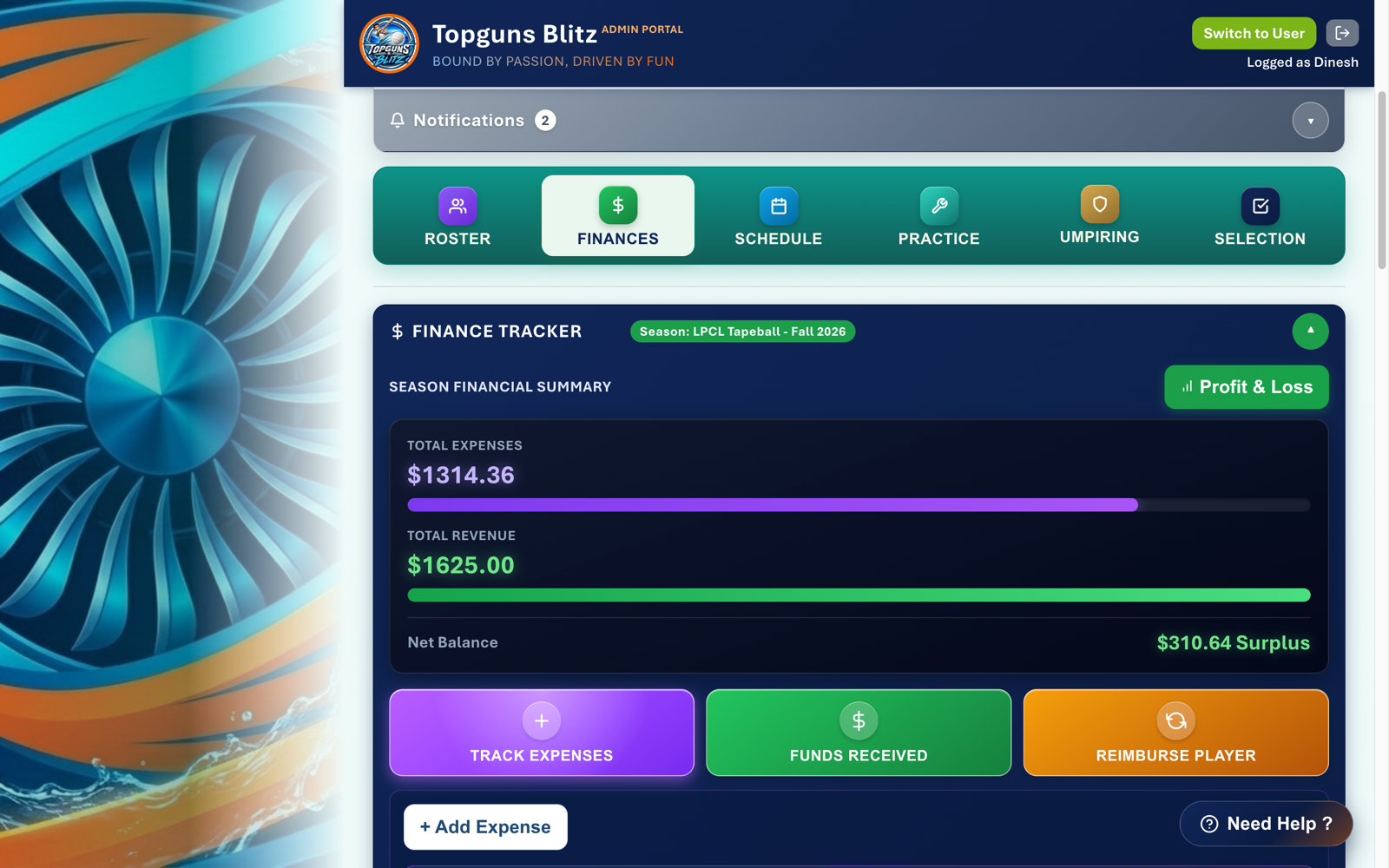 Fees & finance tracker