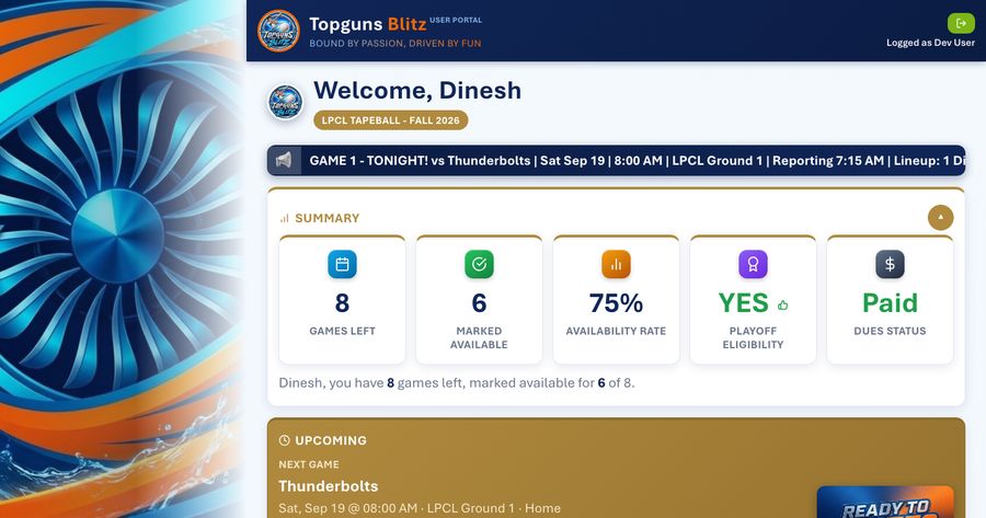 Personal dashboard